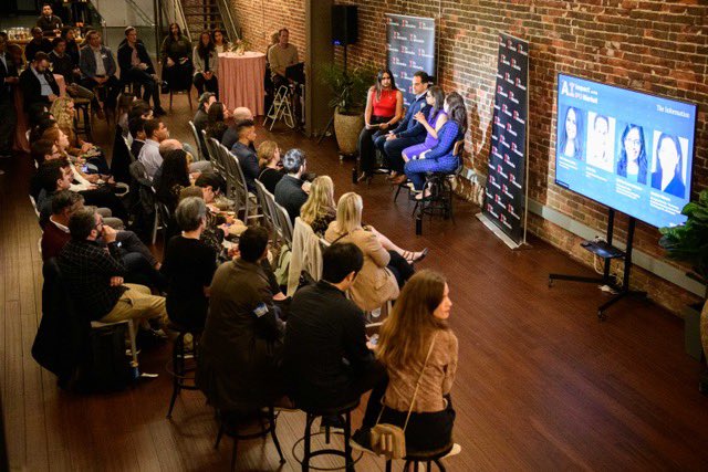 live in sf last night, these execs from <a href="/NYSE/">NYSE 🏛</a>, <a href="/Citibank/">Citibank</a> and <a href="/jpmorgan/">J.P. Morgan</a> shared their predictions for how AI will shape the 2025 tech ipo market 

and with that, my first time moderating an event for <a href="/theinformation/">The Information</a> is in the books ✅ ‼️
