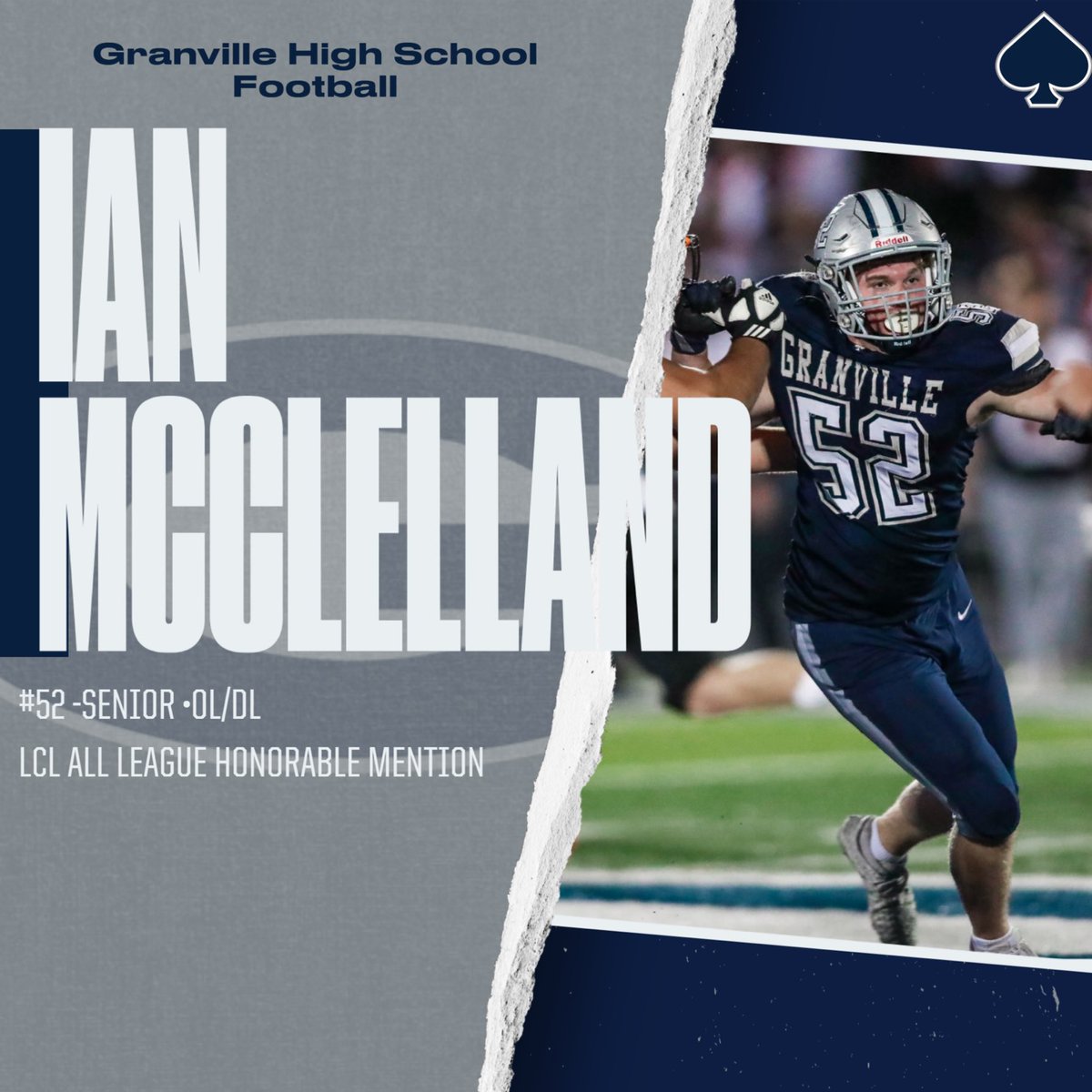 Granville_FB's tweet photo. Congratulations to Ian McClelland!! Great career at Granville HS!! Go Blue Aces!! https://t.co/9db1cphv0E
