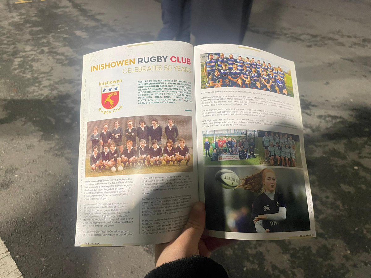 Inishowen RFC (@inishowenrfc) on Twitter photo We are delighted to see our Club profile in tonight's <a href="/IrishRugby/">Irish Rugby</a> match programme <a href="/UlsterBranch/">Rugby in Ulster</a> <a href="/UlsterRugby/">Ulster Rugby</a> ##irelandsmostnortherlyrugbyclub 💙🤍🖤🏉 We are delighted to see our Club profile in tonight's <a href="/IrishRugby/">Irish Rugby</a> match programme <a href="/UlsterBranch/">Rugby in Ulster</a> <a href="/UlsterRugby/">Ulster Rugby</a> ##irelandsmostnortherlyrugbyclub 💙🤍🖤🏉