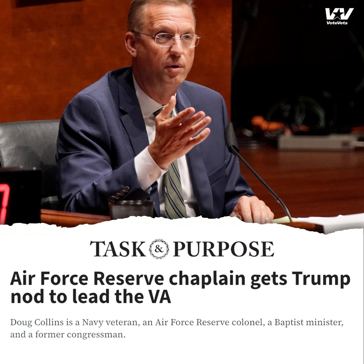 🚨"By taking a wrecking ball to the VA, as Project 2025 laid out, and now Donald Trump and Doug Collins will carry out, we most assuredly will discourage service in the future." - MG (Ret.) Paul Eaton

MORE: taskandpurpose.com/news/veterans-…