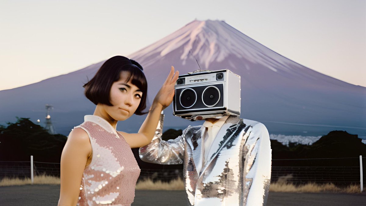 Snackhiro's tweet image. よぉ〜ッ‼️アー写好き❣️

AIさんにスナックひろのアー写をお願いしてみました。ダフトパンクやロボット刑事Kみたいなカッコいいアー写を期待してたんですが、、、

#スナックひろ　#snackhiro #AI生成画像　#演歌DJ