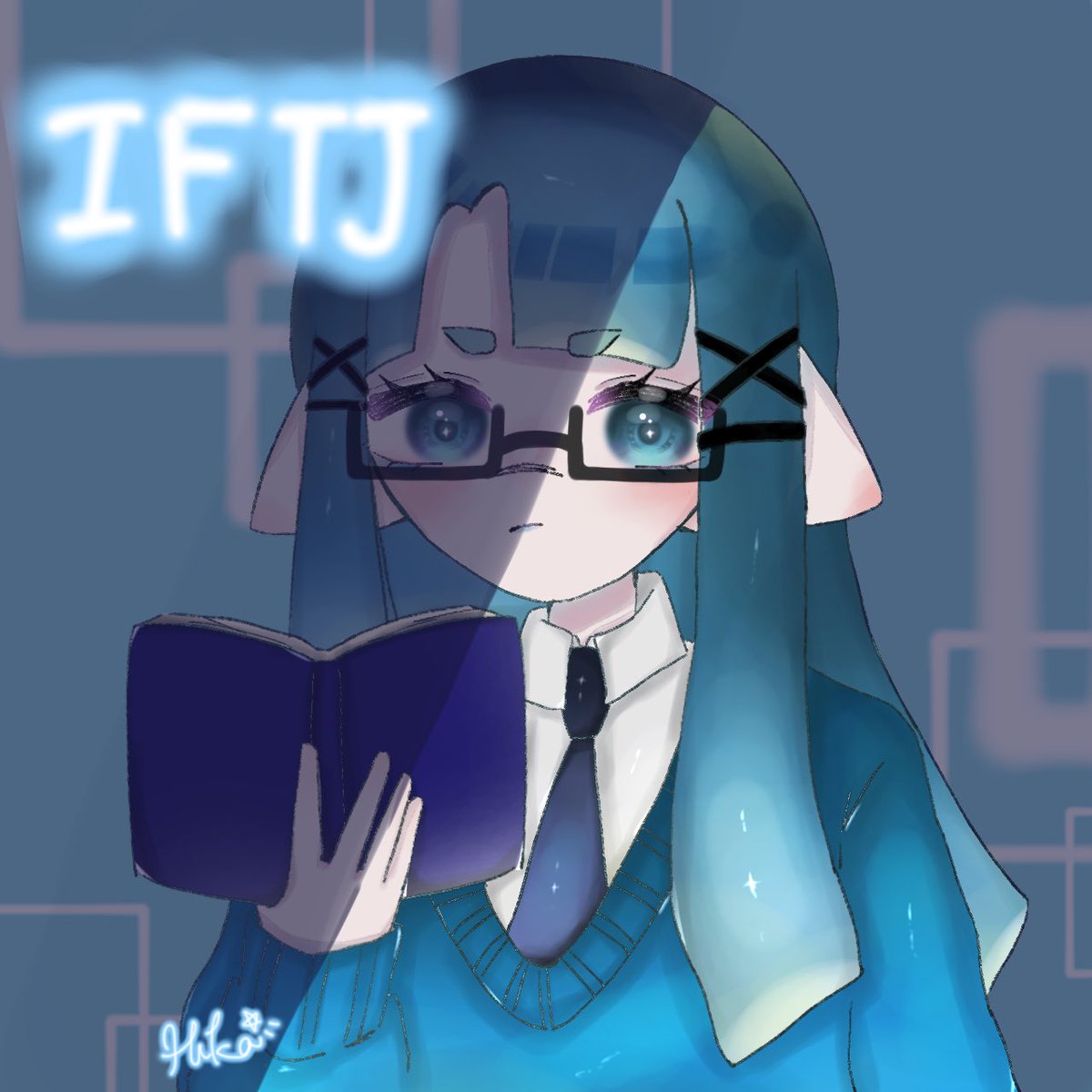 #MBTIイカタコ企画  

＜IFTJ＞

IFTJのガール担当させて頂きました🫶🏻🩵

みおちの分までみんなでこの企画成功させましょ✊🏻
上のタグで他の方のイラストも見られますので是非飛んで見に行ってみてください❤️‍🔥

 #スプラトゥーン  #イラスト