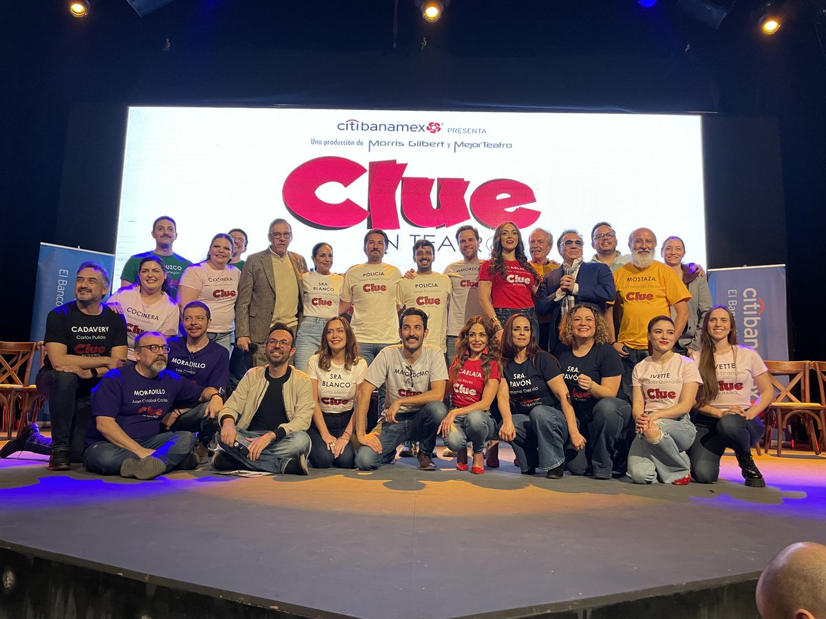 ¡Que bien, premio doble! Así es, hay elenco doble en #CLUE para que no te canses de repetir y de tratar de adivinar ¿quién es el culpable? ¡No faltes!

📍Teatro Centenario Coyoacán
⭐️ ¡Próximamente, gran estreno!
📅 Miércoles 11 de diciembre
🎟️ bit.ly/CLUEObraBoletos