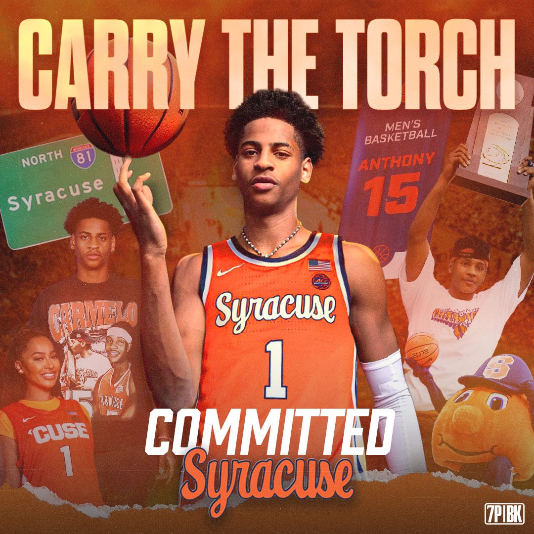 7PMinBrooklyn's tweet photo. ‘CUSE BOUND 🍊

Kiyan Anthony has committed to Syracuse University! https://t.co/Z10qyQ2no2