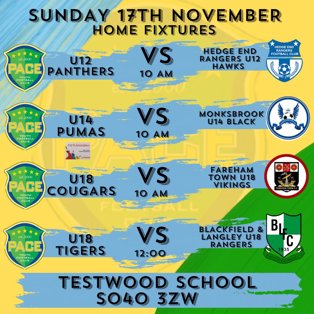 💛Sunday Home Fixtures💛
