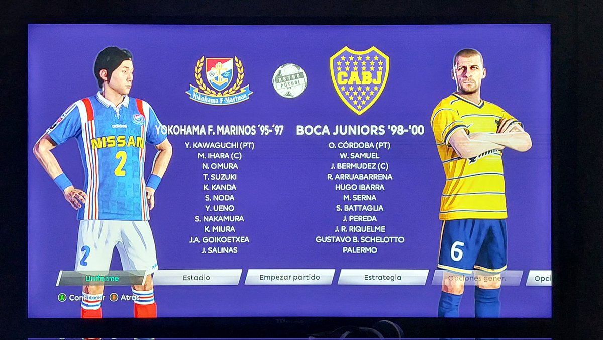 topolotrp's tweet photo. Noche Reteofutbolera con equipo nuevo. Yokohama Marinos de Salinas. Equipo de cosecha propia😍🤣. #welcometothe90s #los90 #intercontinental #pes21pc https://t.co/YZi2q9stQY