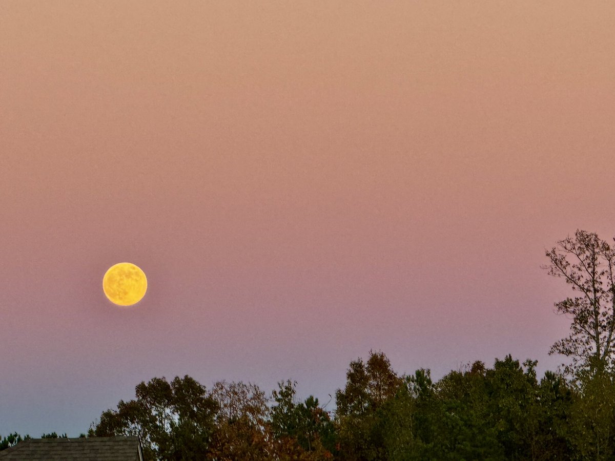 YOUNGTY's tweet image. Super Beaver Moon rising over Trussville this evening @weswyattweather @LaurenLinahan @mattdanielwx @toniatalkss @WBRCnews @WBRCweather @megtomwx