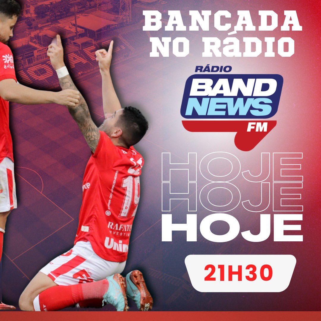 🚨 𝗕𝗔𝗡𝗖𝗔𝗗𝗔 𝗘𝗠 𝗗𝗢𝗕𝗥𝗢! 🚨

Nesse feriado tem o Bancada na Band News!
📻  Vamos repassar a temporada do Vila Nova e nossa expectativa para o futuro com a saída do Frontini! 🐅

📅 Dia: HOJE
🕑 Horário: 21H30
📻 Na Band News FM ou no link abaixo!
youtube.com/live/39B7gxh-f…