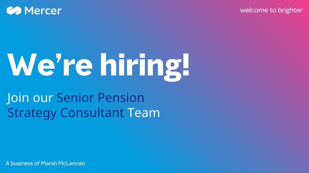 We are seeking a Senior Pension Strategy #Consultant to join our team. You will give counsel on strategic asset allocation and dynamic glide path design for #pension plans. #Apply now! bit.ly/48vFEGF