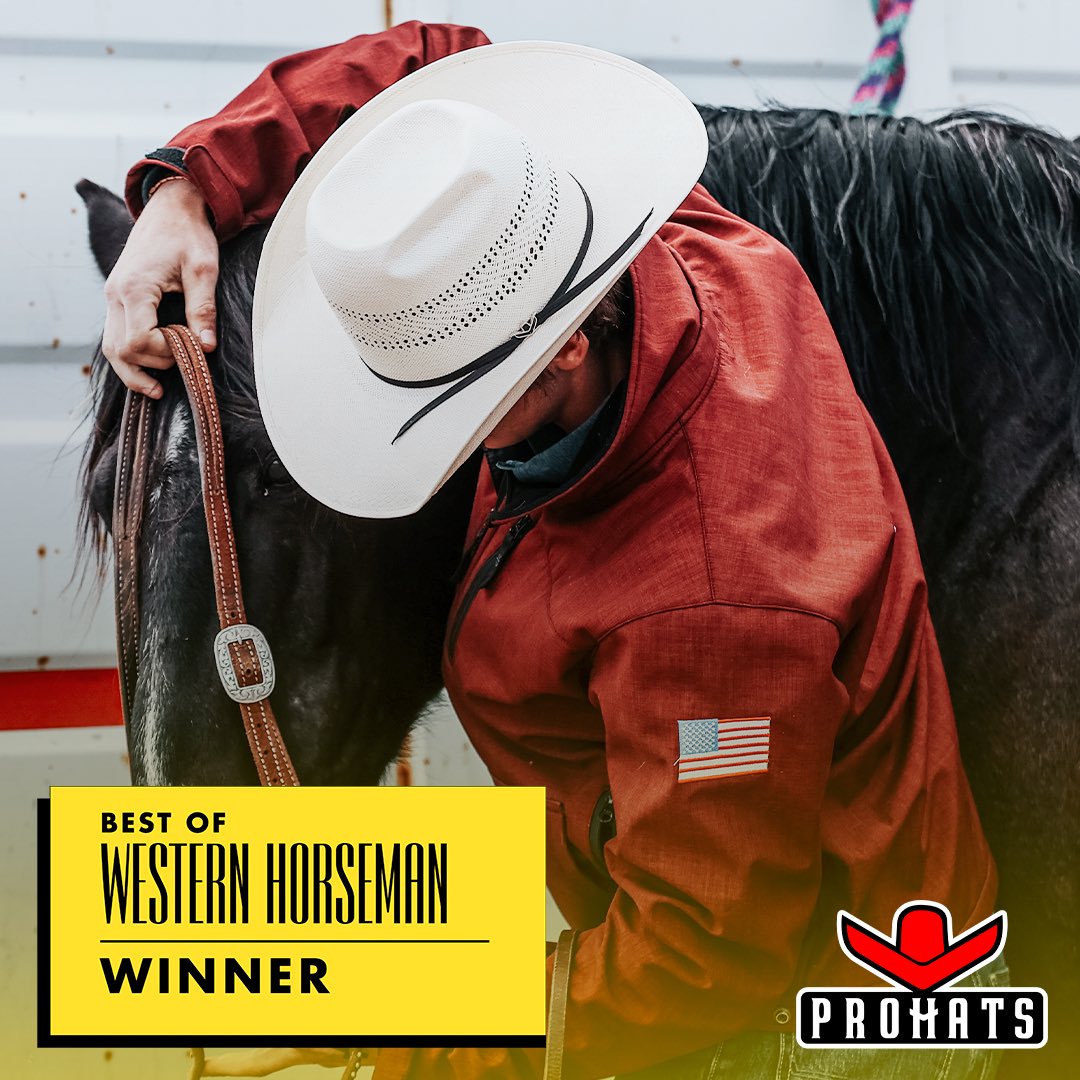 pro_hats's tweet photo. We are honored to announce that PROHATS has been crowned “Best Cowboy Hat” in the prestigious Best of Western Horseman Awards.

#WesternHorsemanWinner #BestOfCowboyHats #PROHATS https://t.co/NUhiAwwAoY