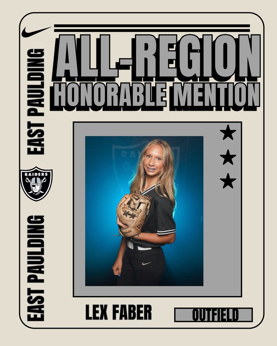 East Paulding High School Softball (@eastpauldingsb) on Twitter photo Congrats to our Honorable Mention All-Region selections:
Kylee Frickey
Lex Faber
<a href="/AthleticsEP/">EPHS Athletics</a> <a href="/eastpauldinghs/">East Paulding HS</a> <a href="/pauldingboe/">Paulding County School District</a> <a href="/Paulding_Sports/">PauldingCountySports</a> <a href="/TheCoachesBoxGA/">Coaches Box Georgia</a> <a href="/gadcsoftball/">Georgia Dugout Club</a> <a href="/GACASoftball/">GACA Softball</a> <a href="/ExtraInningSB/">EXTRA INNING SOFTBALL</a> Congrats to our Honorable Mention All-Region selections:
Kylee Frickey
Lex Faber
<a href="/AthleticsEP/">EPHS Athletics</a> <a href="/eastpauldinghs/">East Paulding HS</a> <a href="/pauldingboe/">Paulding County School District</a> <a href="/Paulding_Sports/">PauldingCountySports</a> <a href="/TheCoachesBoxGA/">Coaches Box Georgia</a> <a href="/gadcsoftball/">Georgia Dugout Club</a> <a href="/GACASoftball/">GACA Softball</a> <a href="/ExtraInningSB/">EXTRA INNING SOFTBALL</a>