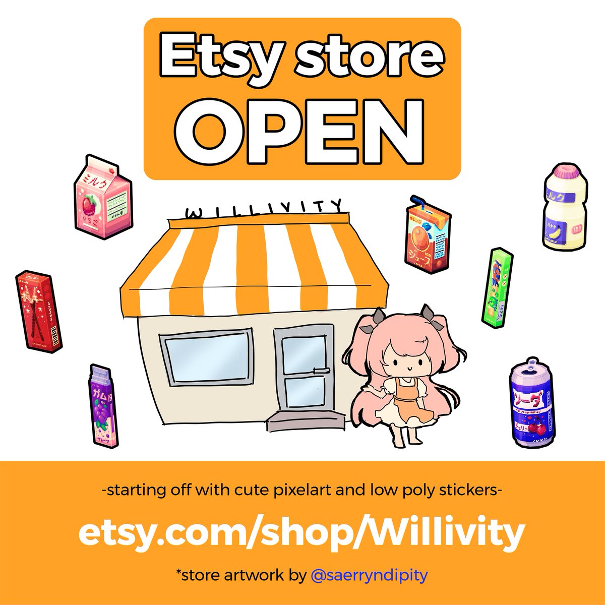 Willivity_'s tweet photo. Aaaand my Etsy store is now OPEN! Check it out if you like cool and cute stickers!

https://t.co/2ErqYLc04Z https://t.co/Xwv035QPnf
