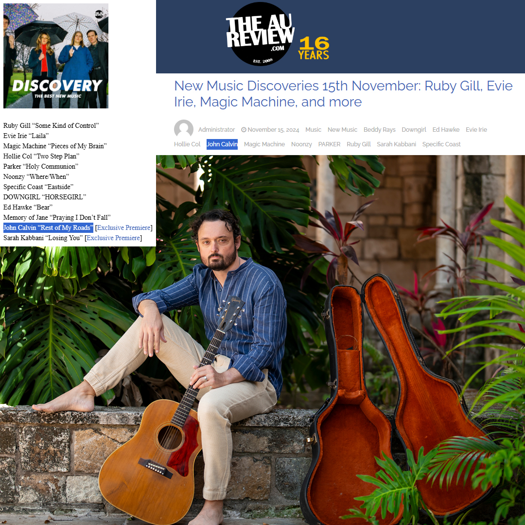 Baby Robot Media (@babyrobotmedia) on Twitter photo .<a href="/theAUreview/">the AU review</a> includes John Calvin in their New Music Discoveries 15th November roundup alongside Ruby Gill, Evie Irie, Magic Machine, Hollie Col, Parker, Noonzy and more. Listen here:
theaureview.com/music/new-musi… .<a href="/theAUreview/">the AU review</a> includes John Calvin in their New Music Discoveries 15th November roundup alongside Ruby Gill, Evie Irie, Magic Machine, Hollie Col, Parker, Noonzy and more. Listen here:
theaureview.com/music/new-musi…