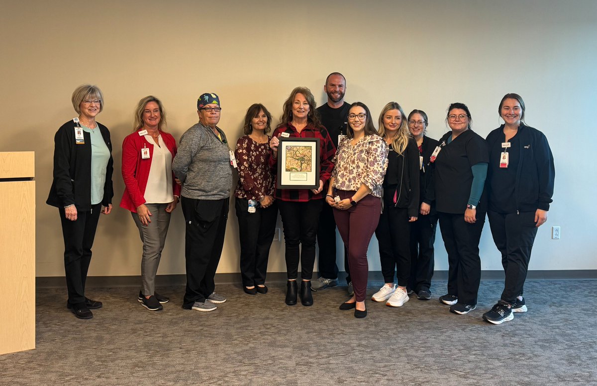 We honored our partners at <a href="/MercyJoplin/">Mercy Joplin</a> for their outstanding support of eye donation today with our Champion of Sight Award! #wesavesight