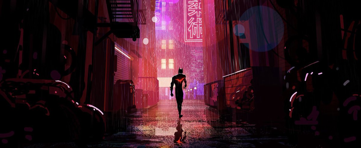 TheBatHome's tweet photo. Concept art from a pitched ‘BATMAN BEYOND’ animated film — by director Patrick Harpin and PD Yuhki Demers (‘Across the Spider-Verse’). https://t.co/hgPOjDwqRP