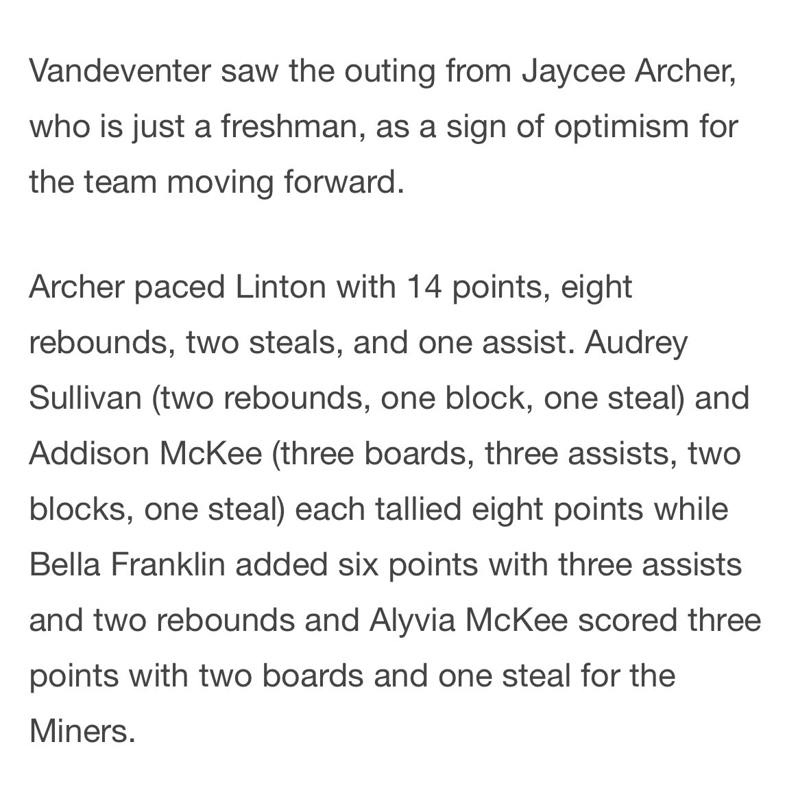 Jaycee Jo (@jayceejo20) on Twitter photo My first two games of freshman year might not of been wins, but I’m learning and having a great time! #ladyminers <a href="/PhDHoops/">PhD Hoops 🏀🇺🇸</a> <a href="/LintonLadyBball/">Linton Lady Miner BBall</a> My first two games of freshman year might not of been wins, but I’m learning and having a great time! #ladyminers <a href="/PhDHoops/">PhD Hoops 🏀🇺🇸</a> <a href="/LintonLadyBball/">Linton Lady Miner BBall</a>