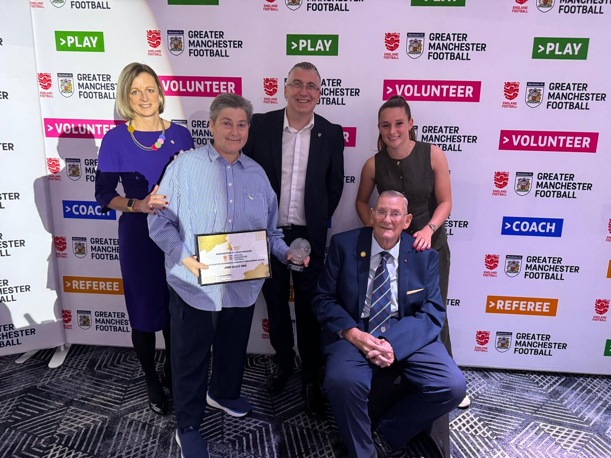 I am really proud to have been   the first winner of the Alan Grafton MBE  Manchester FA  Community Engagement award at tonights Manchester FA awards .
Thanks to my amazing coaches, all the kids, parents, wider community and of course my amazing mum who would have been so proud😀