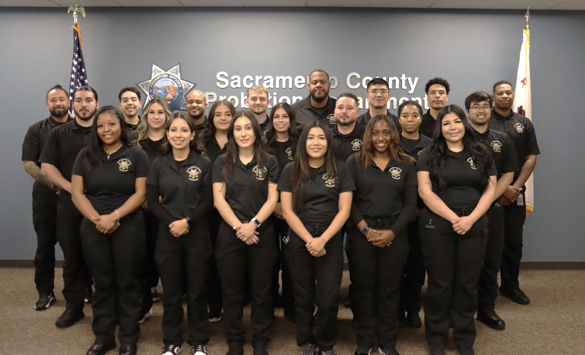 SacCoProbation's tweet photo. Today, we welcomed 21 new officers at the Juvenile Correctional Officer Academy Graduation!  The 9 week paid academy covers many topics such as Professionalism &amp; Ethics, Cultural Diversity, Crisis Communication, De-Escalation, Use of Force &amp; scenario-based training. #congrats https://t.co/Lwnt2XYbHM