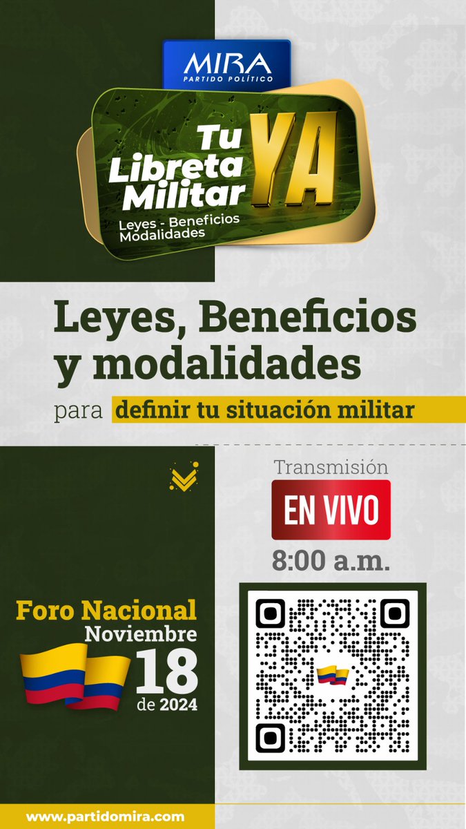 Vickyevalencia's tweet photo. Hooolaaa te invito a #conocer e #informarte más referente a #TuLibretaMilitarYa, #comparte a quiénes consideras necesitan saber y definir si situación Militar. @PartidoMIRA https://t.co/IHpnzDxG1S