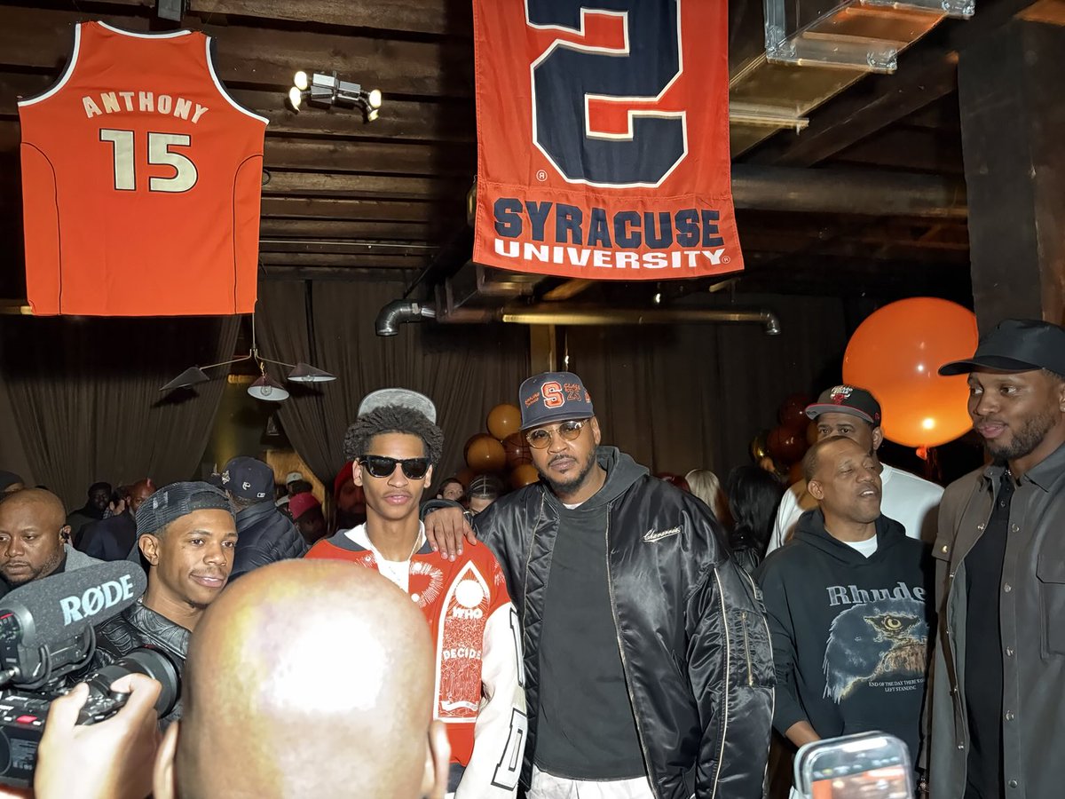 Kiyan Anthony (and his dad) at party celebrating his decision