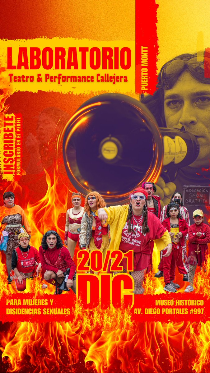 TofferRodriguez's tweet photo. Laboratorio de Teatro y Performance Callejera, Puerto Montt 2024. 🌈💖🎭
Participa de una nueva creación artística, para la comunidad diversa y feminista de la capital regional.

ESCRíBENOS A 
casarosaresistemarika@gmail.com para mayor información. 

#lgbtiqanb
#puertomontt https://t.co/yVSiZ8SIhv