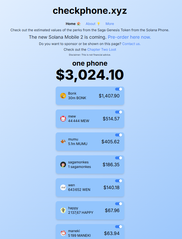MingoAirdrop's tweet photo. Airdrops for Solana phone holders were quite profitable https://t.co/h6hcNFaALZ