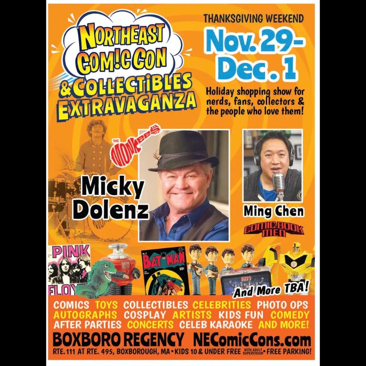 BrianCOHalloran's tweet photo. π€
BOXBORO, MA
NOV 29th β DEC 1st
I'll be at
NorthEast Comic Con & Collectibles Extravaganza
At the Boxboro Regency Hotel
ποΈ
Info and Tickets at
https://t.co/bMVeWWjek2
πͺ
Nerds, Fans, Collectors & the people who love them for 3 days of Collectors & Fans Experiences.
#NEComicCon https://t.co/uWBzuyaX1i