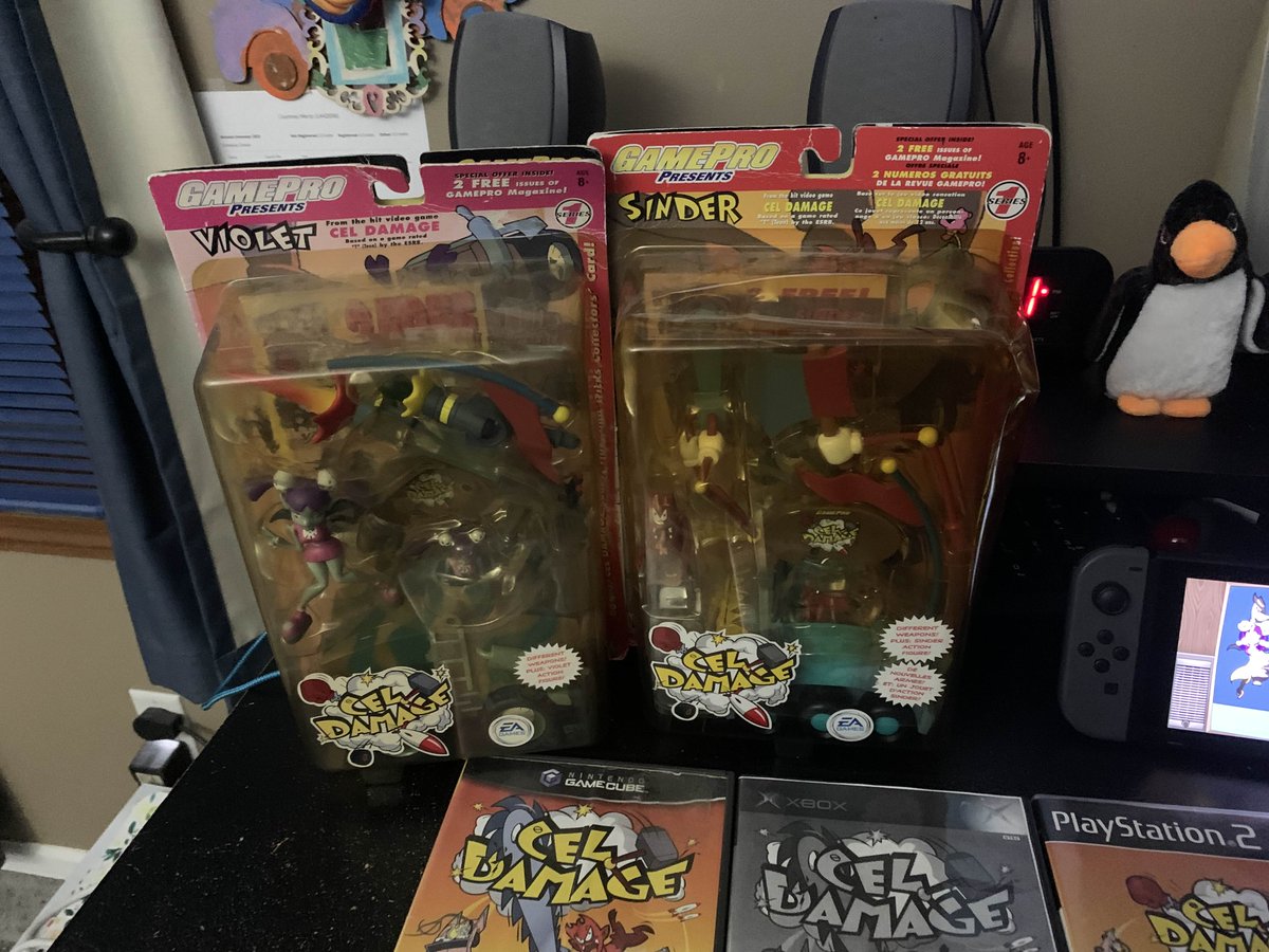CourtneyandNess's tweet photo. #CelDamage Happy Cel Damage Day! Today marks 23 years since Cel Damage originally released on the Original Xbox! I've been hyperactive about this game since 2021 and it never seems to stop! I love it! Thanks to the folks over at @FinishLineGames and beyond for making an A++ game! https://t.co/34VK7GBYCo
