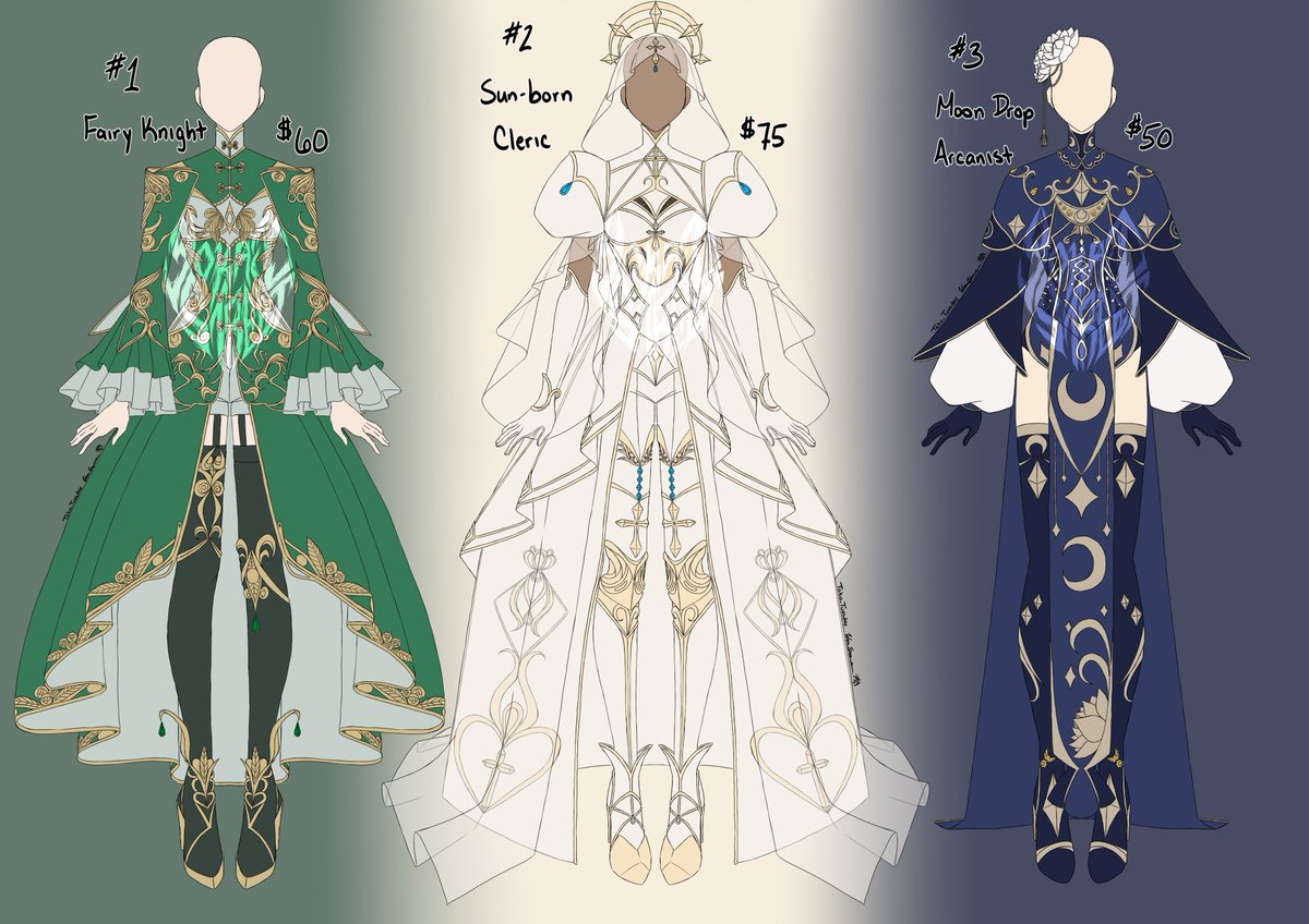 tako_tuesday's tweet photo. Outfit adoptables now open!

For an extra $25, I'll design a character to go with the outfit.

For an extra $100, I'll do a reference sheet of a character in the outfit.

MOP: Paypal or Venmo

#adoptables #artforsale #fantasy #VTuberAssets https://t.co/SpJ26hPGUj