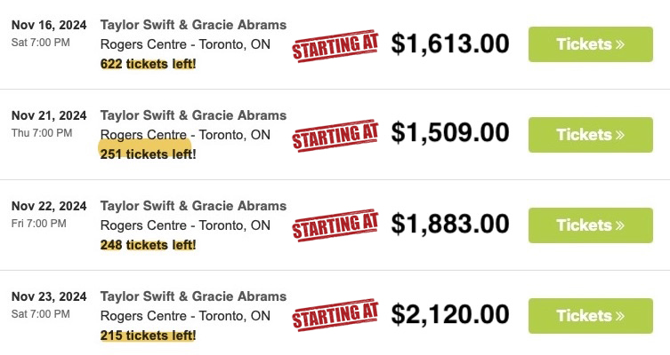 Taylor Swift in Toronto with 4 more shows! No Fees At Checkout!

stuborder.com/performers/tay…

#TaylorSwift #Swifties #TaylorSwiftToronto