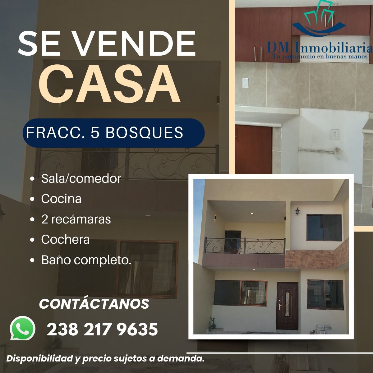 DMInmobiliariaa's tweet photo. 🏡✨ Casa en venta en Fracc. 5 Bosques
Invierte hoy mismo en la casa de tus sueños 🤩 
Cochera 2 autos 🚗🚗 
 Sala de T.V📺 
 Roof Garden 🌿 
 Cuarto de lavado y servicio 🧺

#CasaEnVenta #Fracc5Bosques #DMInmobiliaria https://t.co/zdVlKmhovQ