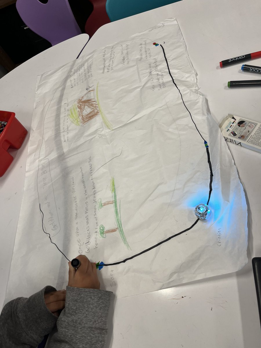 MsPepeLibrarian's tweet image. We had so much fun in 4th grade @S3_Belleville using the @Ozobot to create creative retellings of popular fairytales or children’s stories such as “The Three Little Pigs” and “Green Eggs and Ham” #librarymedia #STEMeducation #screenfreecoding