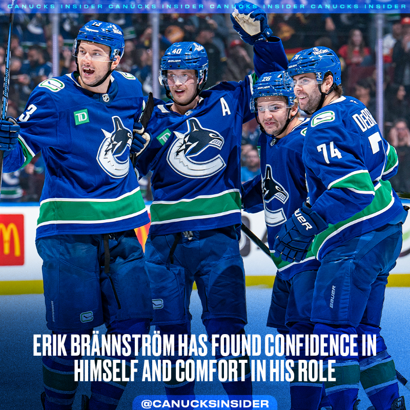 CanucksInsider's tweet photo. “I feel like I am at home. I really like the city, my teammates, the coaches, and how we play. It just feels great that I’ve ended up here.”

Erik Brännström is beginning to feel at home in Vancouver as a member of the #Canucks.

FEATURE READ 👇