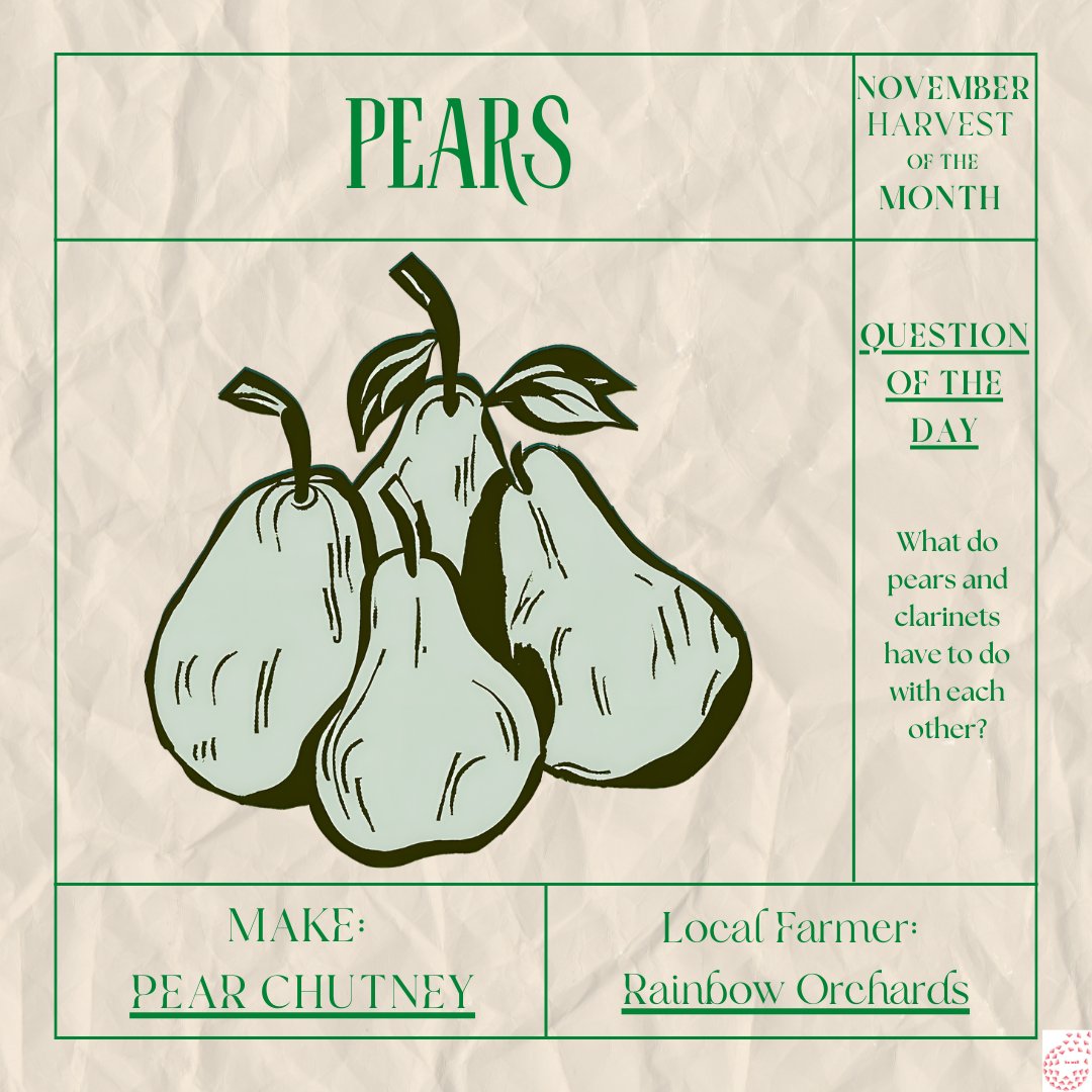 SFUSDBeWell's tweet photo. November’s Harvest of the Month is Pears! 🍐🍐🍐 DId you know that pear trees can live for 250 years! Pears are a good source of vitamins C, K, &amp; the fiber in pears make them an extra tasty snack that can help you stay full!  #BeWell #WeAreSFUSD #HarvestoftheMonth #HOTM #Pears https://t.co/dU3uRxE8ZN