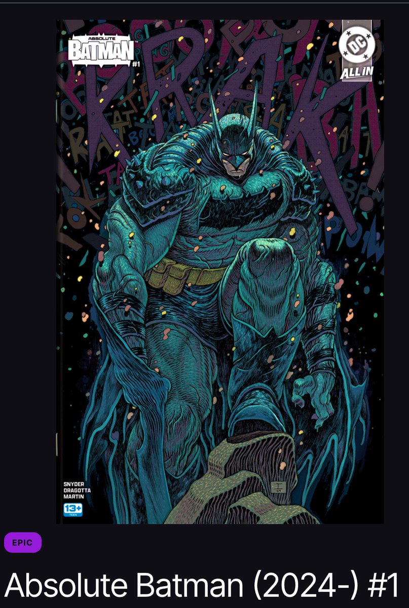 MachewsComics's tweet photo. The more I look at this cover, the more I like it. Not sure if I have it IRL… might have to go check the long box. #AbsoluteBatman1 #IanBertram #DCNFTOfficial #CandyDigital https://t.co/swGY9DMVxm