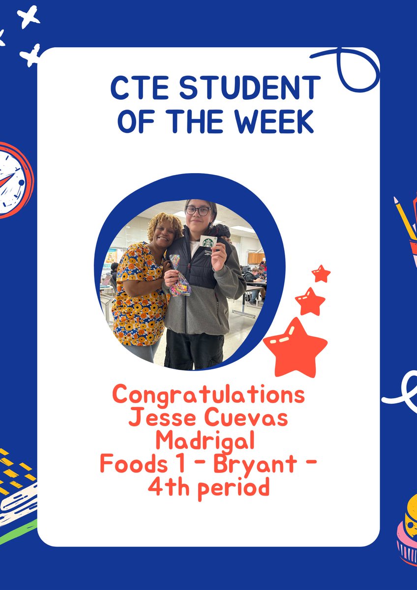 lizcross87's tweet photo. CTE Student of the Week! Ms. Bryant said “Jesse is always striving for perfection with his work. He is always willing to help and has a positive attitude daily. He is a leader in class, and he is always actively participating."@LCSJackets @JermaineLPorter @you CTEforNC @lexcscte https://t.co/plUyGebPd7