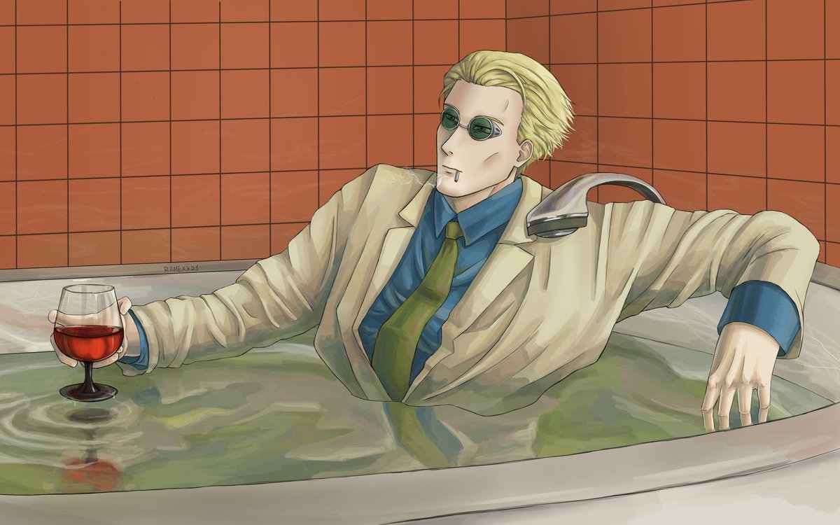 ramexx21's tweet photo. #JujutsuKaisen #jjk #Nanami #nanamikento #七海建人 

bath after a long day 🍷 https://t.co/9lCaDNv4AD