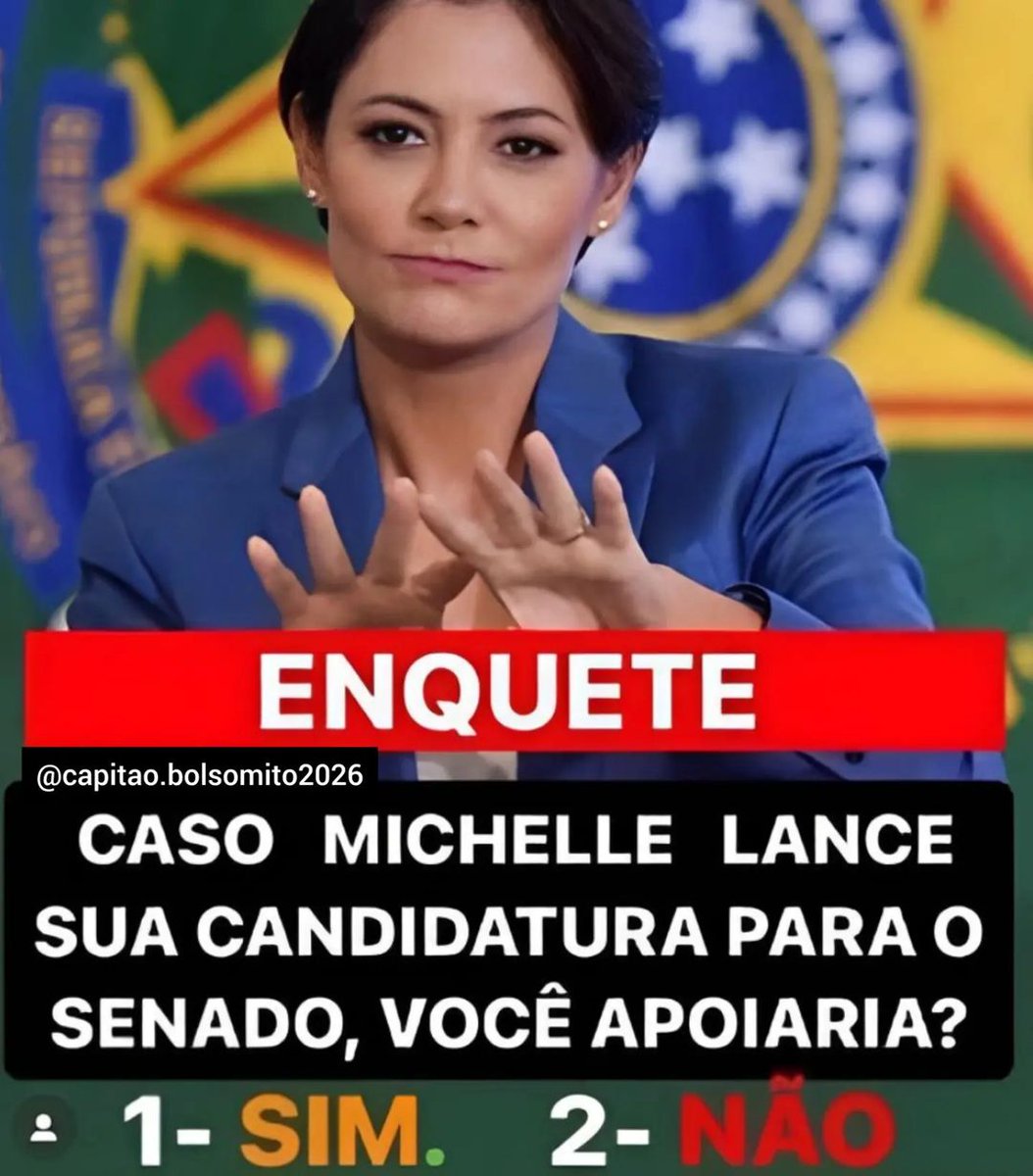 lira9344529's tweet photo. Você apoiaria a Michelle? https://t.co/OFlEYV1PzJ