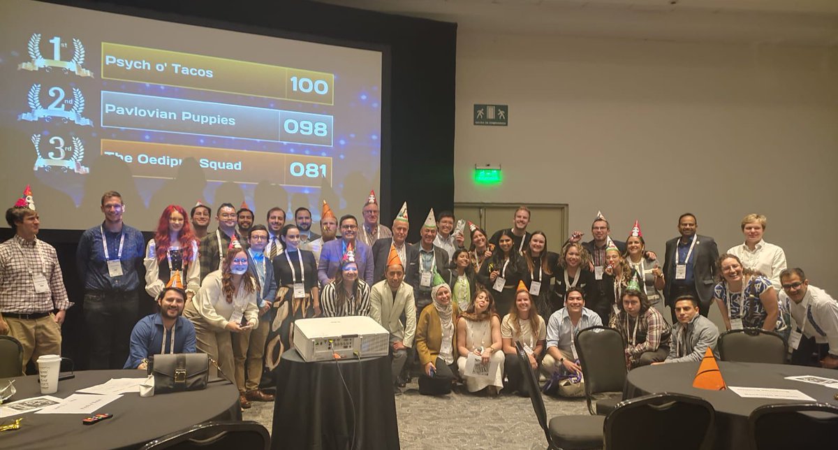 ecps_wpa's tweet photo. Great @WPA_Psychiatry Quiz session #WCP24 🇲🇽 chaired by Lamia Jouini &amp; Sami Ouanes!

Thanks to all that attended &amp;
Congratulations to the ‘Psych o’ tacos’ 🧠🌮 team  👏🎉 https://t.co/RqEikotmtn