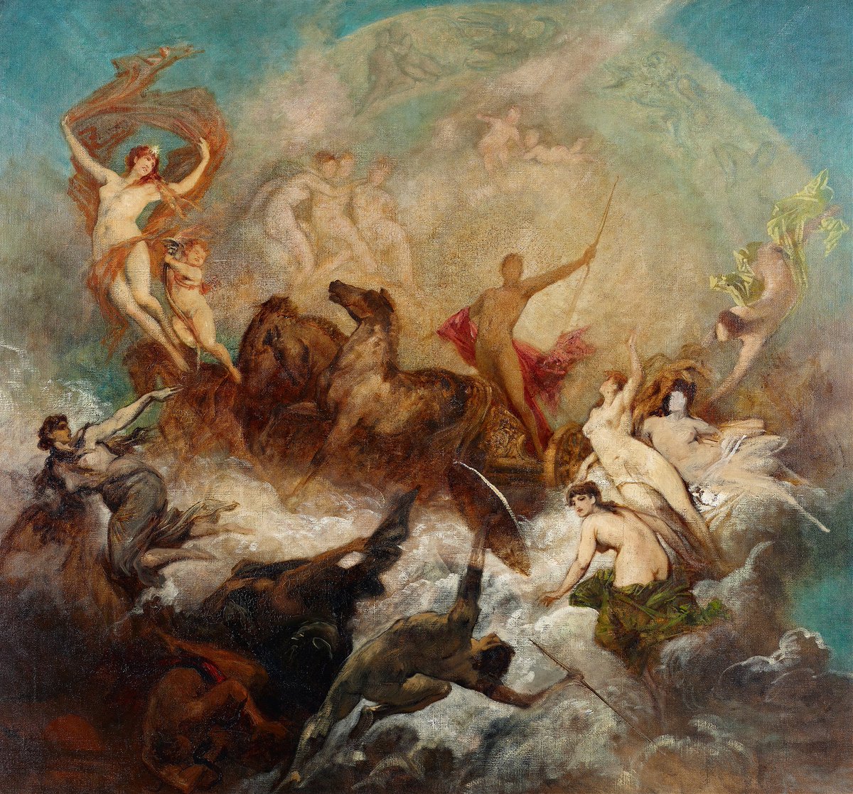 lambda__chi's tweet image. The victory of light over darkness (1883-1884)
Hans Makart (Austrian, 1840 - 1884)