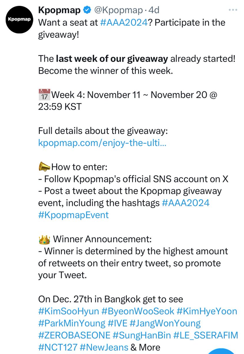 peonyzjp's tweet photo. ทุกคน ตอนนี้ Kpopmap มีแจกบัตรงาน AAA
แค่ follow & retweet
#AAA2024 #KpopmapEvent https://t.co/hvI4oJG3Fv