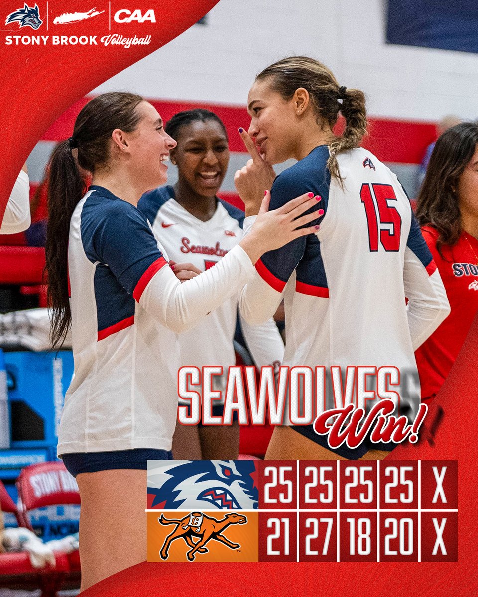 StonyBrookVB's tweet photo. Seawolves take care of business 💼

🌊🐺 x #CAAVB https://t.co/TvwsqOZ24M