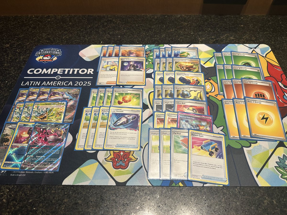 Took a break from pokemon for a while and went 5-3 at LAIC with Raging Bolt!

Would have tied round 8 but gave my opponent the win so they could compete tomorrow.

Vacuum is for Gardy but I hit none so it was blank basically the whole day.