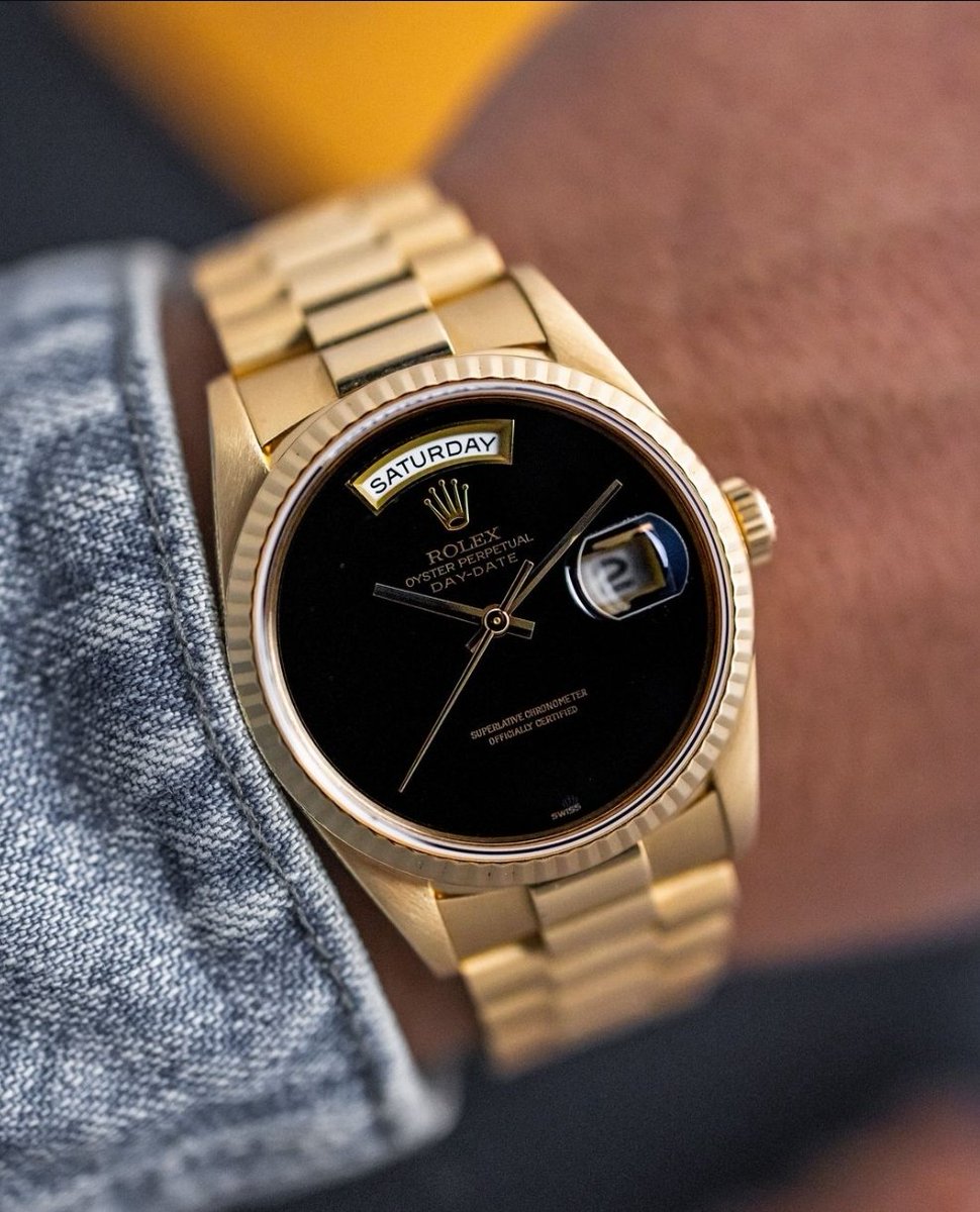 GlobalWatchClub's tweet image. Rolex Day-date Onyx dial Ref. 18238 ♠️