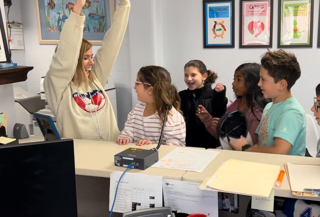 One of our amazing 1st graders practices doing the announcements every day when she goes home. Today she rocked the real thing. To see our fifth graders come celebrate her was truly heartwarming. Kids are the best!