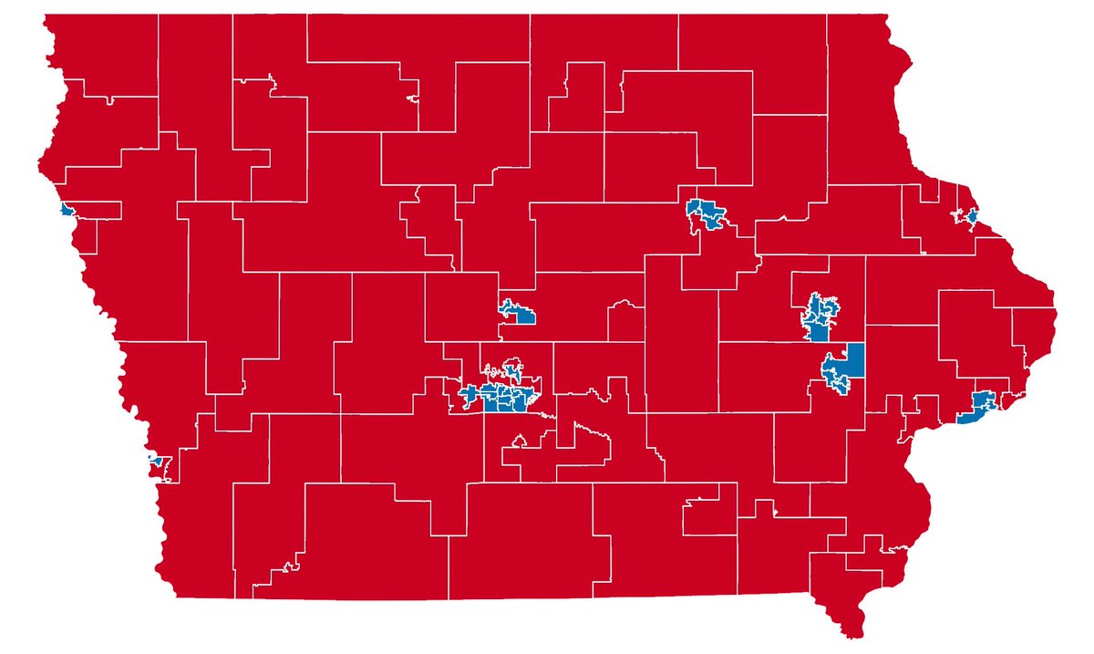 Come January 13, 2025, under the leadership of <a href="/PatGrassley/">Speaker Pat Grassley</a>, Iowa House Republicans will hold a super majority of 67 seats and the largest majority since 1970.

Meanwhile, 33 House Democrats will only represent 10 of the 99 Iowa counties…

Iowa is a red state!