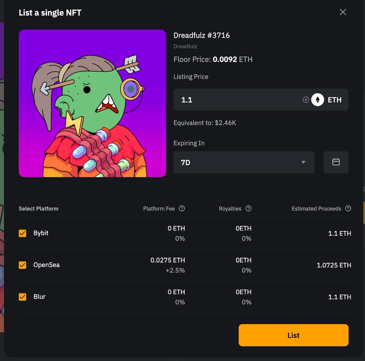 Karn__45's tweet image. /3  Step 3:Select the markets on which you want to list and enter relevant information, including the listing price and order expiration date.

#NFTCommunity #LearnWithBybit