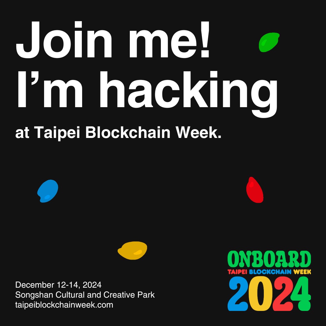 r0bchain's tweet photo. 12/14 December we will be there in Taipei Taiwan, cannot wait 😎 Thanks for the invitation 🙏 #taipeiblockchainweek https://t.co/Ny5mXHAlak