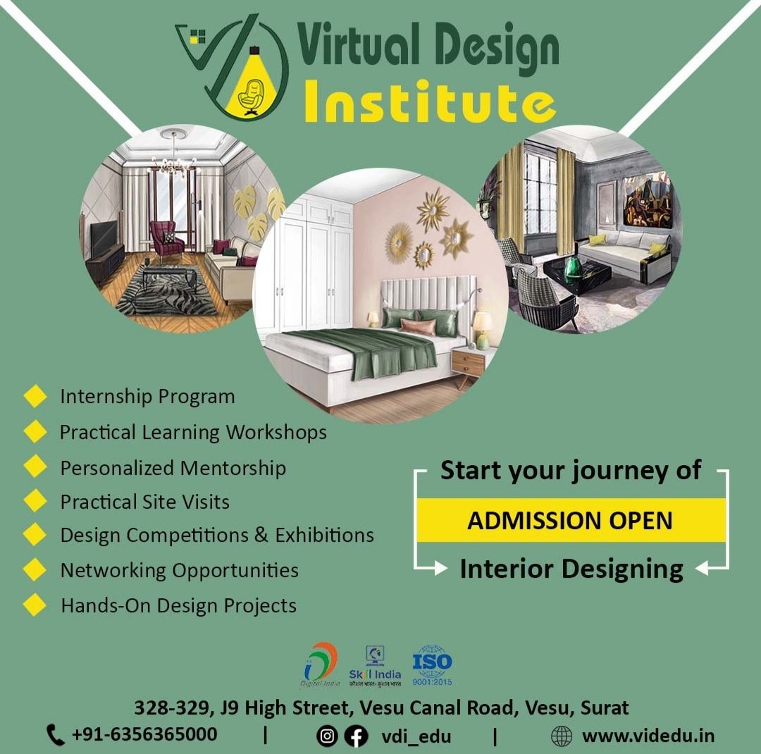 viod_edu's tweet photo. Unleash your creativity with Virtual Design Institute! 🎨✨
Join us for an immersive learning journey in Interior Designing
📍 Visit us: 328-329, J9 High Street, Vesu Canal Road, Surat
📞 Call us: +91-6356365000
🌐 https://t.co/VFTnjGmJRV

🔔 Admissions Open! Start your journey https://t.co/2jqFRUHMyQ
