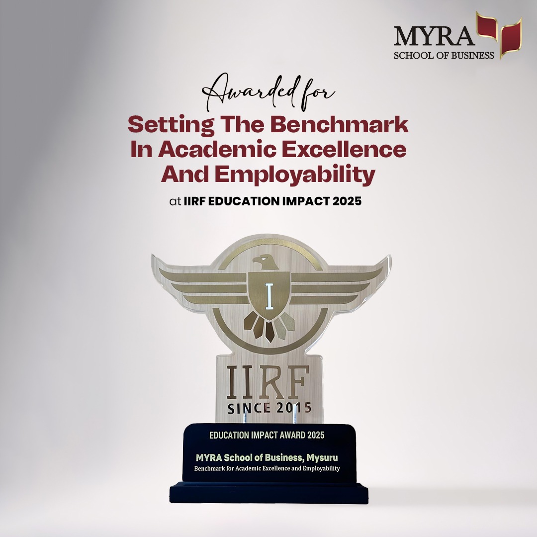 Thrilled to share that MYRA School of Business has been honored at the IIRF Education Impact 2025 Awards for Academic Excellence &amp; Employability! 

A big thanks to our faculty, students, and community for making this possible!  #MSBExcellence #IIRFAwards #ProudMoment
